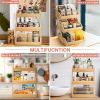 Bamboo Fruit Basket, Fruit Organizer for Kitchen Counter, Vegetable Storage Stand, 15 mm Thickness