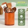 Wooden Utensil Holder, 360°Rotating 7.3'' Large Utensil Holder for Kitchen Counter, Kitchen Utensil Organizer, Utensil - Wood [7RMZSJ]