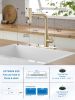 Gold Kitchen Faucets with Pull Down Sprayer,Waterfall Kitchen Sink Faucet,Commercial Utility Stainless Steel Kitchen Faucets
