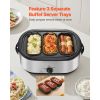 Roaster Oven, 24QT Electric Turkey Roaster Oven, 150-450 Fahrenheit Adjustable Temp Electric Roasting Pan with 3 Bin Buffet Server, Self-Basting Lid