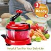 Multi-Functional Manual Food Chopper Processor, 8-Cup Capacity, Hand-Powered Kitchen Helper.