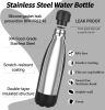 17oz Insulated Water Bottles Bulk 1/2/4 Pack, Metal Sports Water Bottles, Double Wall Vacuum BPA-Free Flask for School, Sports(gray white 2pcs)