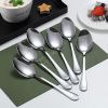 Dinner Spoons, 6 Pieces 7.5" Stainless Steel Table Spoon, Soup Spoons, Dessert Spoons Dishwasher Safe Set of 6