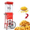 Popcorn Machine with Cart, with Wheels & 6 Oz Pot Popcorn maker Equipped with Popcorn Scoops & Tools