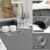HotLive Dish Drying Mat for Kitchen Counter, Heat Resistant Drainer Mats with Non-slip Rubber Backed, Hide Stain Kitchen Super Absorbent Draining Mat