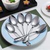 Dinner Spoons, 6 Pieces 7.5" Stainless Steel Table Spoon, Soup Spoons, Dessert Spoons Dishwasher Safe Set of 6