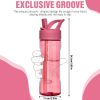 Water Bottle with Straw,Tritan BPA-Free,Leak-Proof Design for Travel, Home, School, (Red)