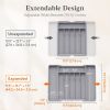 Silverware Drawer Organizer, Expandable Utensil Tray for Kitchen, BPA Free Flatware and - Plastic - 7RZC5T