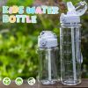 Water Bottle for School - Motivational With Silicone Straw, Leak-Proof Tritan BPA-Free, Reusable for Girls Boys, Clear