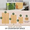 Bamboo Cutting Boards for Kitchen [Set of 3] Wood Cutting Board for Chopping Meat, Vegetables, Fruits, Cheese, Knife