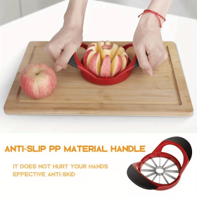 2 Pack 4.72 Inch 12-Blade Apple Slicer Corer, Stainless Steel Fruit Cutter, Multi-Use Slicer for Fruits & Vegetables