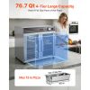 Electric Hot Box Food Warmer, 4-Tier Commercial Warming Cabinet with Water Tray, Glass Door and Adjustable Shelves