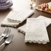 Eyelet 100% Cotton Fabric Napkins, 20" x 20", Set of 4, White