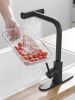 Black Kitchen Faucets with Pull Down Sprayer,Waterfall Kitchen Sink Faucet,Commercial Utility Stainless Steel Kitchen Faucets