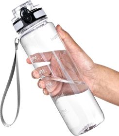 OLDLEY Water Bottle, 32oz Motivational Sports Water Bottle with Time Marker - Times to Drink - Tritan, BPA Free, Wide Mouth Leakproof