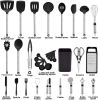 Kitchen Utensil Set-Silicone Cooking Utensils-33 Kitchen Gadgets & Spoons for Nonstick Cookware-Silicone and Stainless Steel