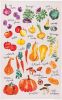 Printed Cotton Dishtowel, Veggie Stand