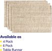 Collection 100% Cotton Placemats for Dining Room Rectangle Two Tone Woven Fabric 13" x 19" Soft Durable Table Mat Set, Set of 6, Eggshell