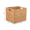 Collapsible Woven Twisted Bulrush Cube Storage Bins, 2 Pack
