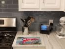 NEW Flamingo Glass Cutting Board Decorative Tempered Glass Kitchen Cutting and Serving Board Large Size Chopping Board