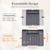 Silverware Drawer Organizer, Expandable Utensil Tray for Kitchen, BPA Free Flatware and Cutlery Holder, Adjustable Plastic - Plastic - 7RMD7J
