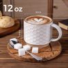 12OZ Stackable Coffee Mugs, Ceramic Coffee Mugs with Texture Patterns for Man,Woman,Dad,Mom, Modern Coffee Mugs Set of 4 for - Ceramic, Clay [7RZXCT]