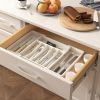 Silverware Drawer Organizer, Expandable Utensil Tray for Kitchen, BPA Free Flatware and - Polypropylene - 7RZC38