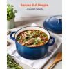 Enameled Cast Iron Dutch Oven, 6 Quart Pot with Lid and Dual Handles, Heavy-Duty Durable Cookware Pan, Oven Induction