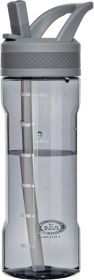 Water Bottle with Straw,Tritan BPA-Free,Leak-Proof Design for Travel, Home, School, Grey