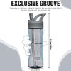 Water Bottle with Straw,Tritan BPA-Free,Leak-Proof Design for Travel, Home, School, Grey