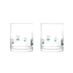 12 fl oz Spring Tullip Charm Drinking Glasses, Set of 2