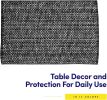 Collection 100% Cotton Placemats for Dining Room Rectangle Two Tone Woven Fabric 13" x 19" Soft Durable Table Mat Set, Set of 6, Black