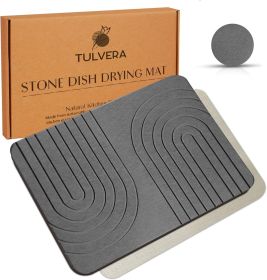 Stone Dish Drying Mat for Kitchen Counter – Diatomaceous Earth Drying Mat | Fast-Absorbing, Minimalist Design, Durable Diatomite | Non-Slip