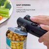 Stainless Steel Manual Can Opener with Locking Handles, Black