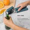 Stainless Steel Manual Can Opener with Bottle Opener and Ergonomic Grip, Agave