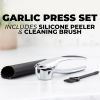 Kitchen Premium Garlic Press Set – Rust Proof & Dishwasher Safe Garlic Mincer Tool with - Stainless Steel - 7RZRHP