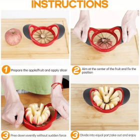 1Pcs 4.72" 12-Blade Apple Corer Slicer, Multi-Function Fruit & Vegetable Cutter, Kitchen Gadget for Pear Onion Tomato