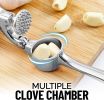Kitchen Premium Garlic Press Set - Rust Proof Professional Garlic Mincer Tool - Easy-Squeeze - Stainless Steel - 7RZRXT