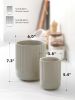 Utensil Holder for Kitchen Counter, 7.3"+5.4" Fluted Ceramic Utensil Crock Organizer for Countertop, Heavy Large Holder for - Ceramic - 7RM1Q8