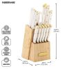 15-Piece Forged Triple Riveted Knife Set with Block Gold