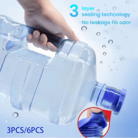 Affordable 3/5 Gallon Jug Caps 6-Pack, Food Grade Silicone Water Bottle Lids, 3-Layer Anti-Leak Technology, No Smell Replacement Caps for Home