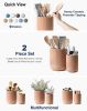 Utensil Holder for Kitchen Counter, 7.3"+5.4" Fluted Ceramic Utensil Crock Organizer for Countertop, Heavy Large Holder for - Ceramic [7RZ0B8]