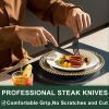 24-Piece Black Silverware Set with Steak Knives, Black Flatware Set for 4, Food-Grade - Stainless Steel - 7RZPQX