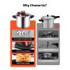 Pressure Cooker, 12Qt Pressure Cooker Stainless Steel, Pressures Canner with Steaming Rack, Tempered Glass Lid, Three Pressures Settings for Meat