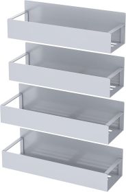 4 Pack Magnetic Spice Storage Rack Organizer for Refrigerator and Oven, Gray Fridge Organizers and Storage