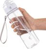 Water Bottle for School - Motivational With Silicone Straw, Leak-Proof Tritan BPA-Free, Reusable for Girls Boys, Clear