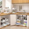 3 Pack Under Sink Organizers, 2-Tier Multi-Use Kitchen and Bathroom Organizers and Storage with Sliding Drawers, Bathroom Cabinet Organizer (White