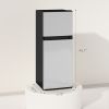 Small Fridge with Freezer, 4 Cu Ft Refrigerator with Reversible Doors, Silver [757WJT]