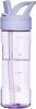 Water Bottle with Straw,Tritan BPA-Free,Leak-Proof Design for Travel, Home, School, (Purple)