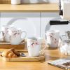 Coffee Mugs Set of 6, 11 OZ Coffee Cups Set with Handle, Floral Mug Sets Ceramic Cup Set for Kitchen, Microwave & Dishwasher Safe,